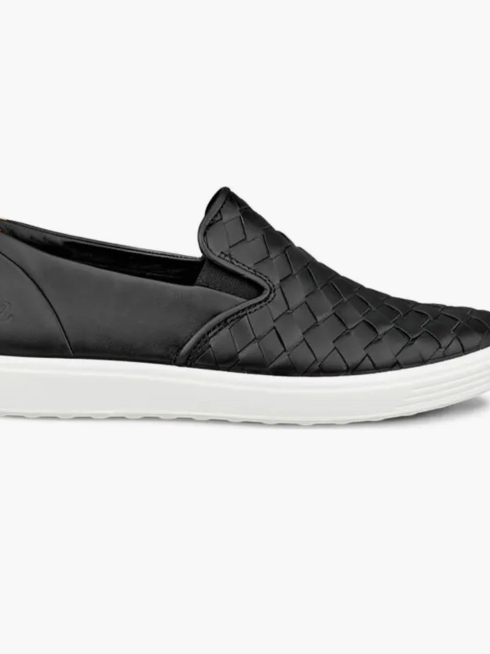 ECCO Soft 7 Woven Slip On Sneakers Black Leather Comfort Shoes Flats Euro 37 - Picture 2 of 10